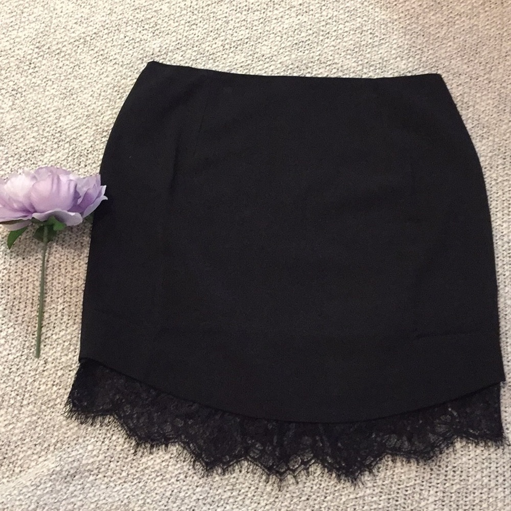 Black mini skirt with lace bottom